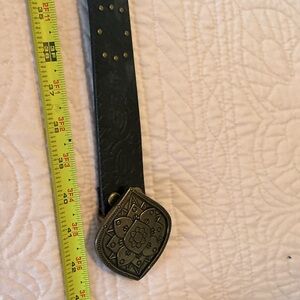 Lucky Brand Black Belt with Gold Buckle
